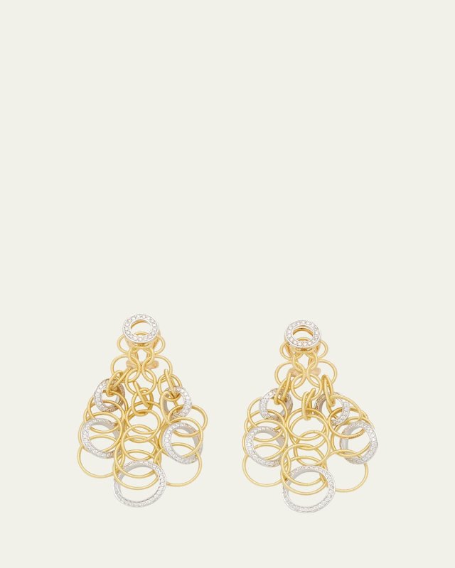 Hawaii 18K Gold & Diamond Pendant Earrings, 5cm